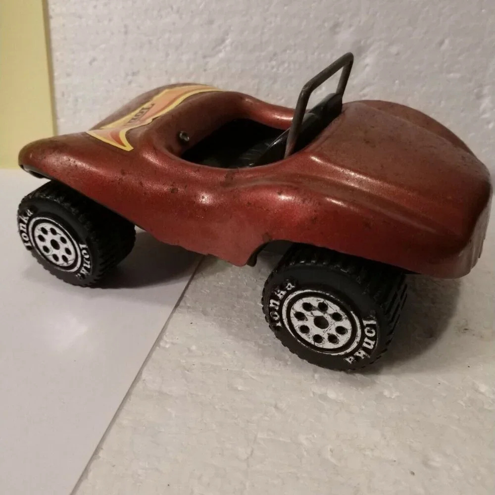 Antique Tonka Vintage Metal Pressed Steel Brown Dune Buggy #52790 8